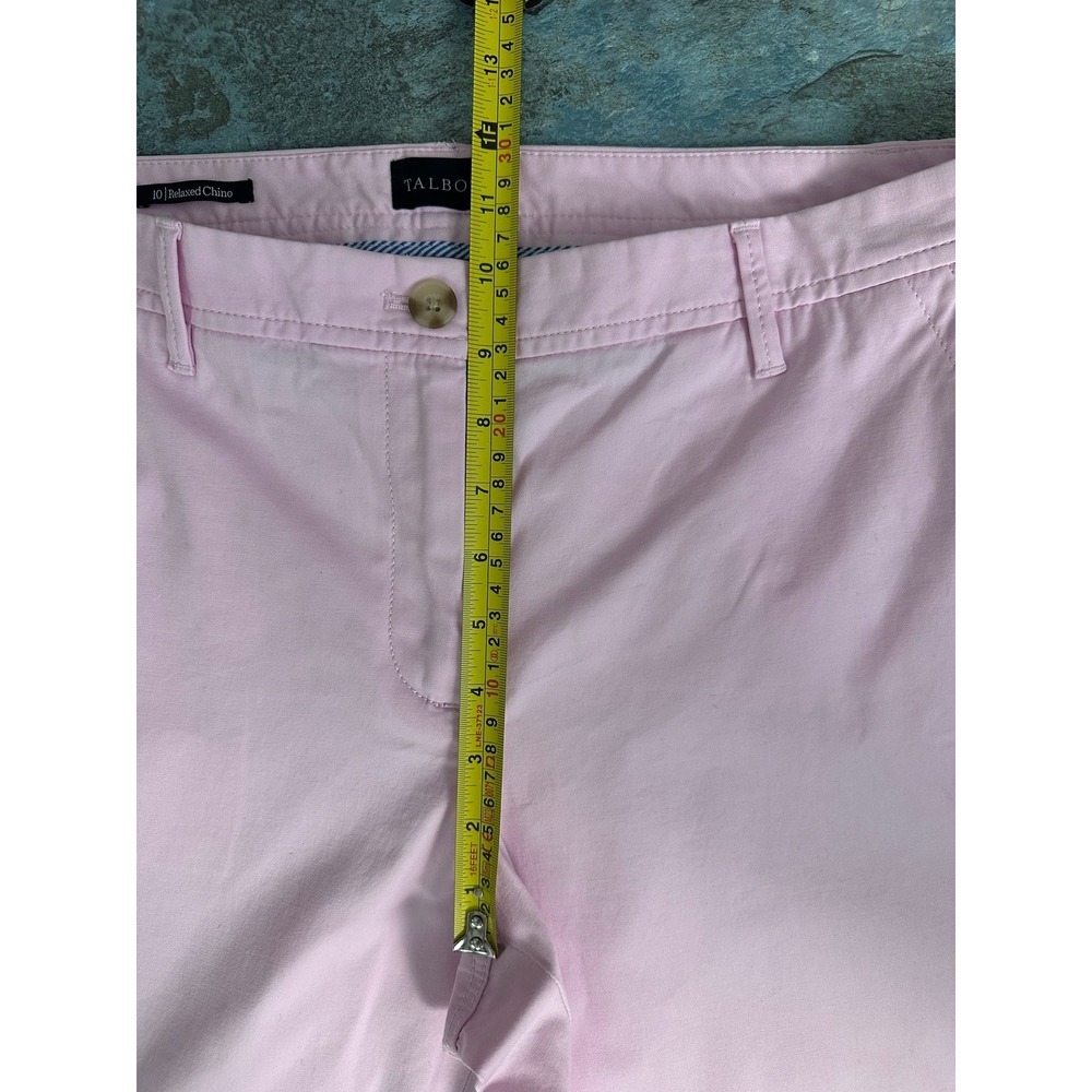 Talbots Relaxed Chino Pants Women's 10 Pink Button Front Pockets Solid Preppy - Picture 7 of 8